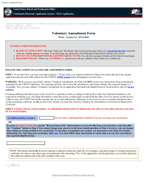 USPTO Voluntary Amendment Form