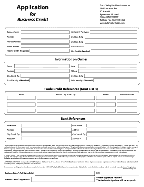 Business Credit Application