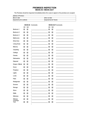 Move In Move Out Inspection Form