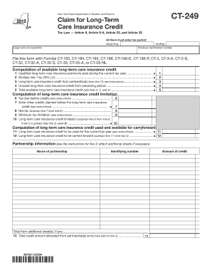 New York Long-Term Care Insurance Credit Form