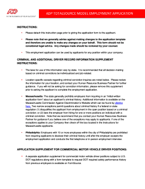 ADP TotalSource Model Employment Application