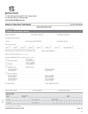 Butterfield Bank Fixed Deposit Application