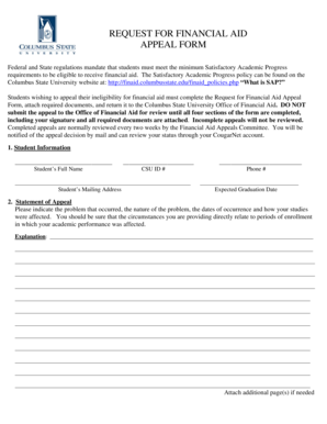 Financial Aid Appeal Form
