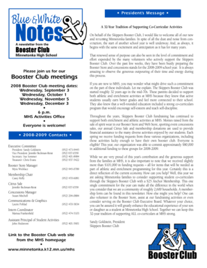 Skippers Booster Club Membership Form