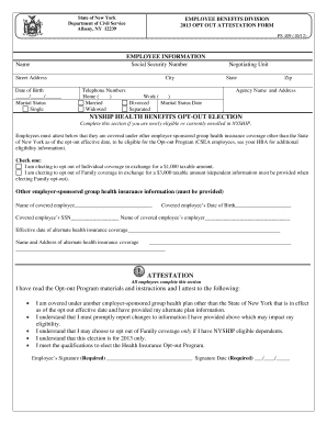 New York State Health Insurance Opt-Out Attestation Form