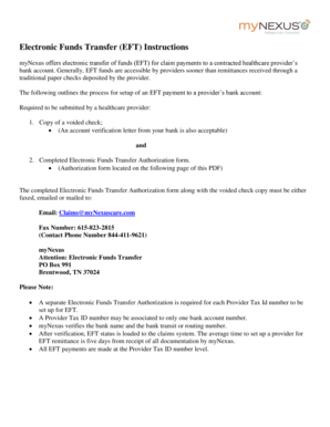 Electronic Funds Transfer Authorization Form