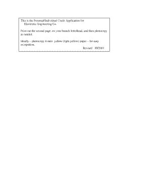 Personal Credit Application