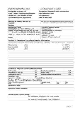 Material Safety Data Sheet