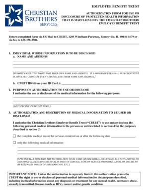 Employee Benefit Trust HIPAA Authorization Form