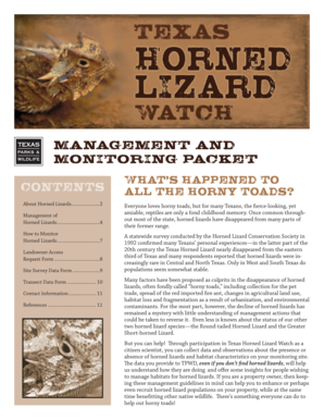 Texas Horned Lizard Monitoring Packet