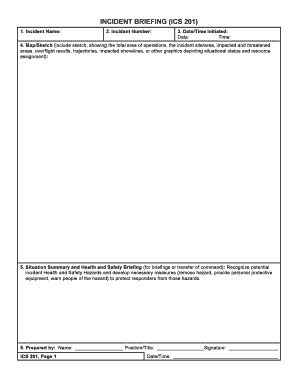 Incident Briefing Form ICS 201