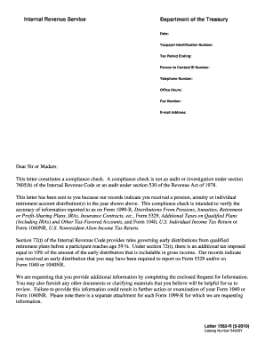 IRS Compliance Check Letter 1562-R