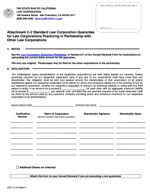 California Law Corporation Guarantee