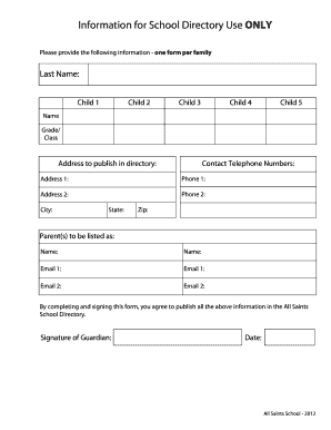school directory template