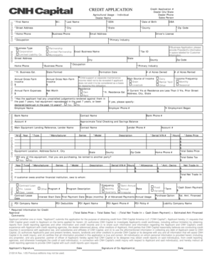 Credit Application for Agricultural Equipment