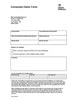 Corrected Claim Form