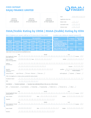 Bajaj Finance Fixed Deposit Application Form
