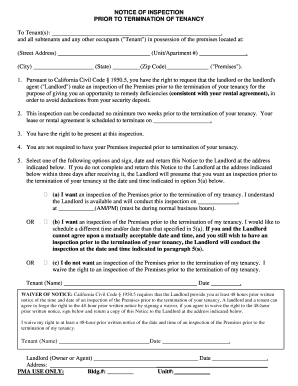 California Tenant Inspection Notice