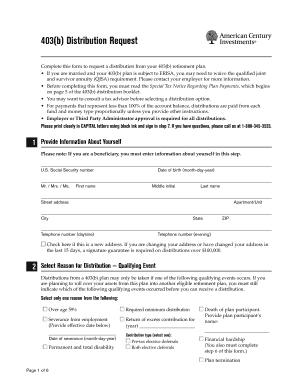 403(b) Distribution Request Form