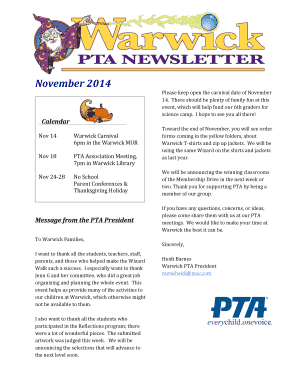 November 2014 PTA Newsletter - Mission San Jose High School - msjhs