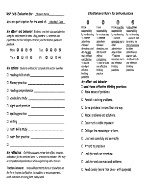 Sample Student Self-Evaluation bFormb - msjhs