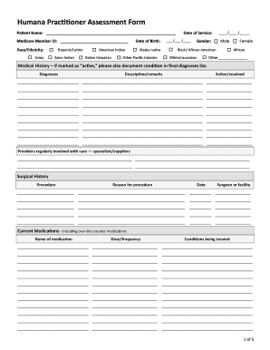 Humana Practitioner Assessment Form