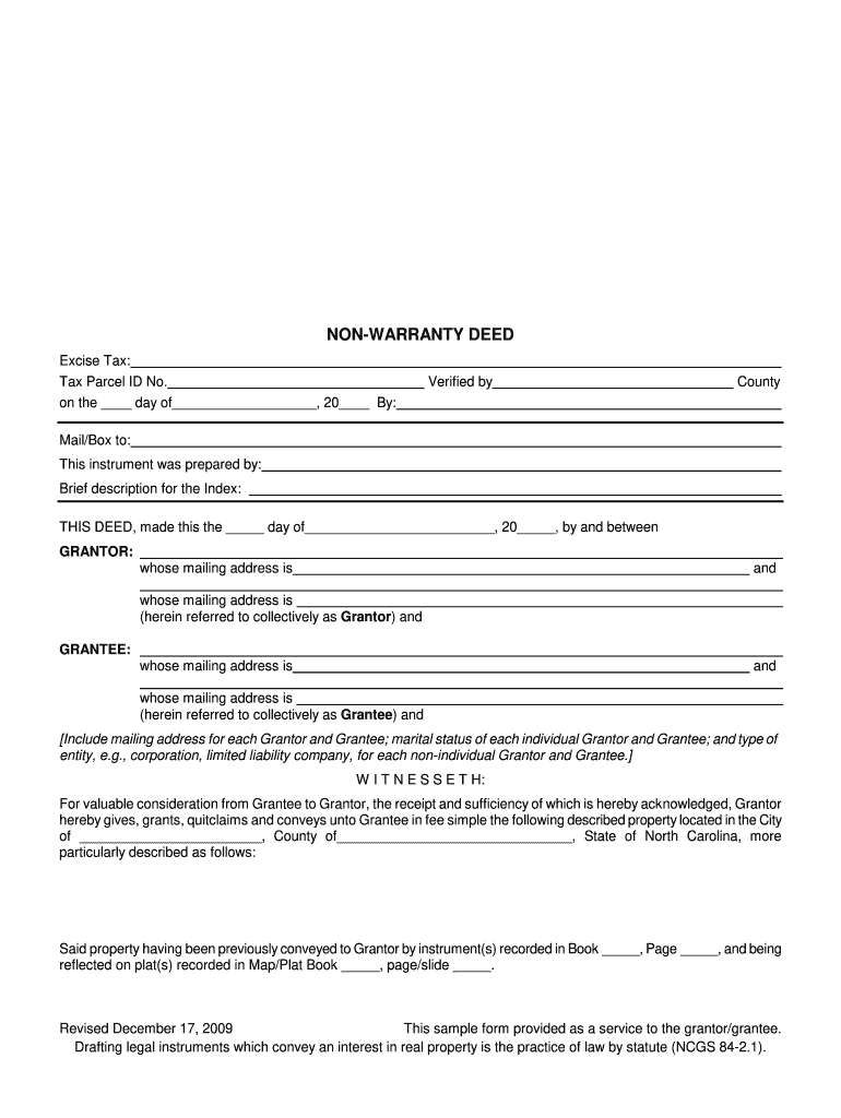 non warranty deed Preview on Page 1.