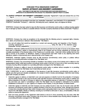 Survey Affidavit and Indemnity Agreement