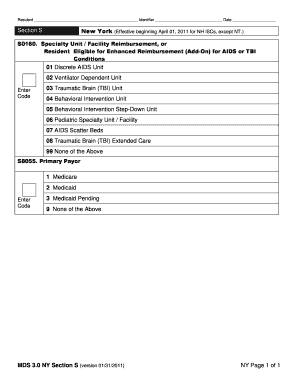 New York Specialty Unit Reimbursement Form