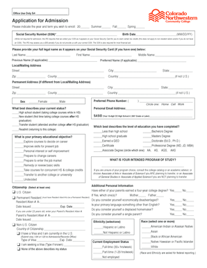Application for Admission