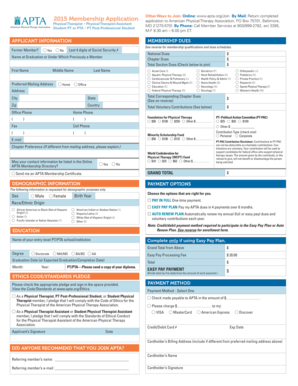American Physical Therapy Association Membership Application