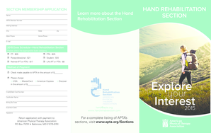 Hand Rehabilitation Section Membership Application