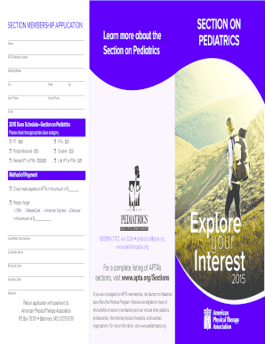 APTA Section on Pediatrics Membership Application