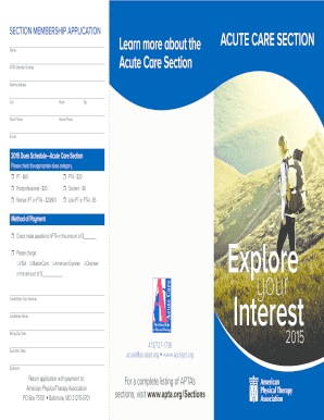 Acute Care Section Membership Application