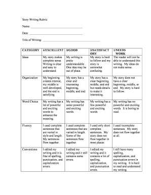 Sowic collective bargaining agreement - Story Writing Rubric