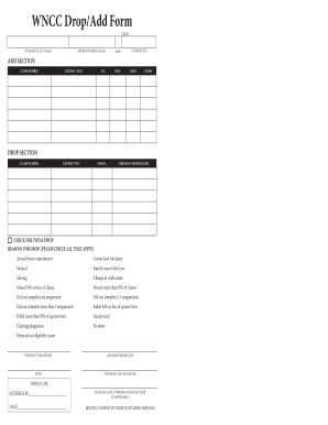 WNCC Drop/Add Form