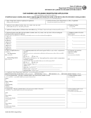 California Car Washing and Polishing Registration Application