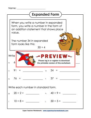 Expanded Form Worksheet