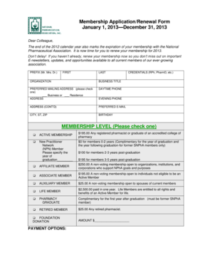 National Pharmaceutical Association Membership Renewal Form