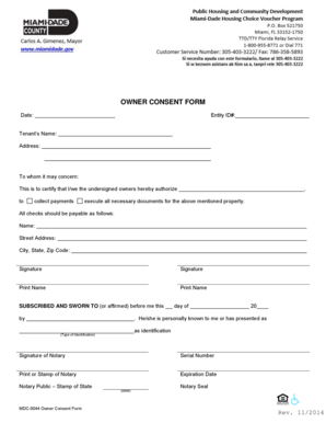 Owner Consent Form