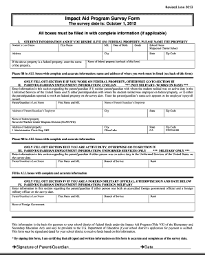 Impact Aid bProgramb Survey Form - Ridgecrest Charter School