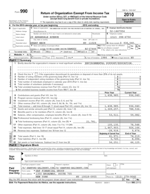 Form 990 2010 Tax Return