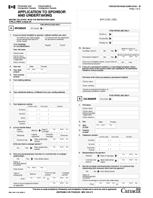 Canada Sponsorship Application Form