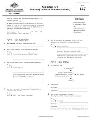 Australia Temporary Residence Visa Application