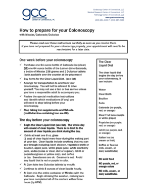 Colonoscopy Preparation Instructions