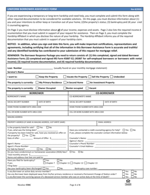 Hamp forms - UNIFORM BORROWER ASSISTANCE FORM BORROWER CO