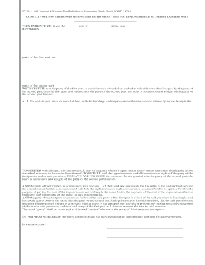 New York Full Covenant and Warranty Deed