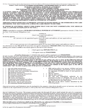 New York Durable General Power of Attorney