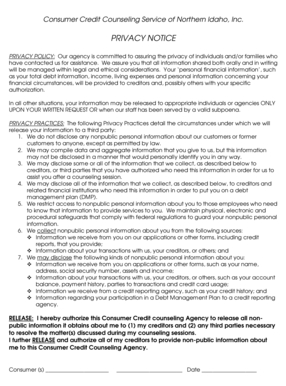 Consumer Credit Counseling Privacy Notice