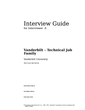 Interview Guide for Technical Job Family